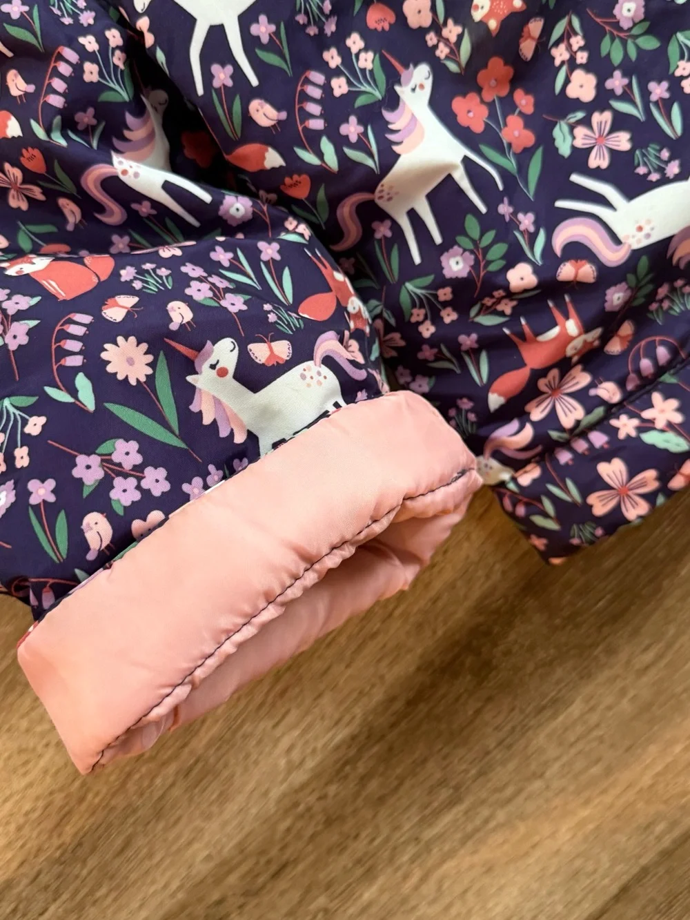 Unicorn Snow Bib pants 12-18 months Purple Puffer Overalls insulated snow pants
